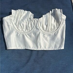 NWT Pretty Little Thing White Satin Corset Top